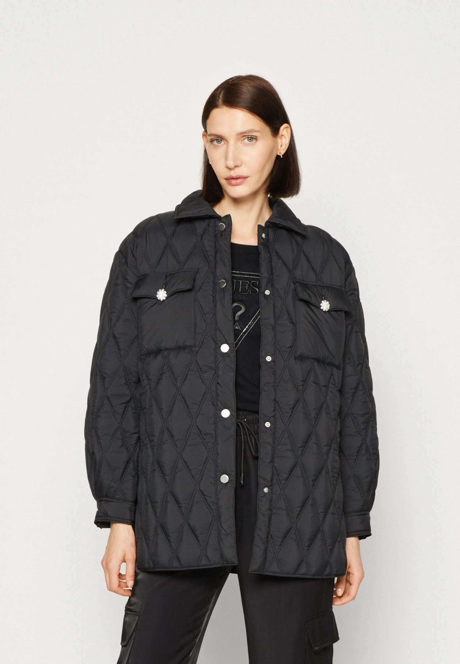 Guess Giorgia Quilted Shaket - Winterjas - Jet Black A996