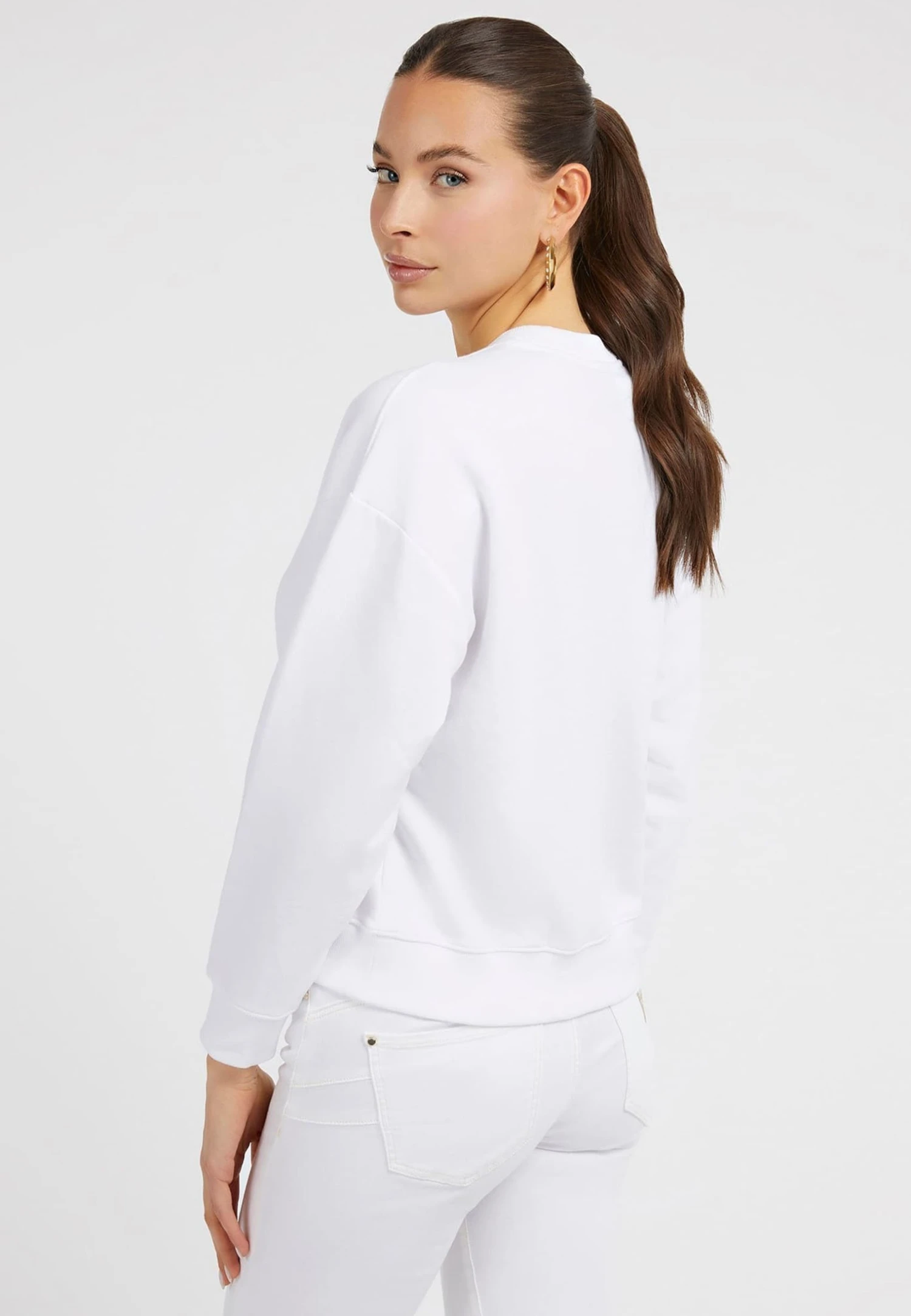 Guess Mit Frontlogo - Sweater - Weiß - Afbeelding 3