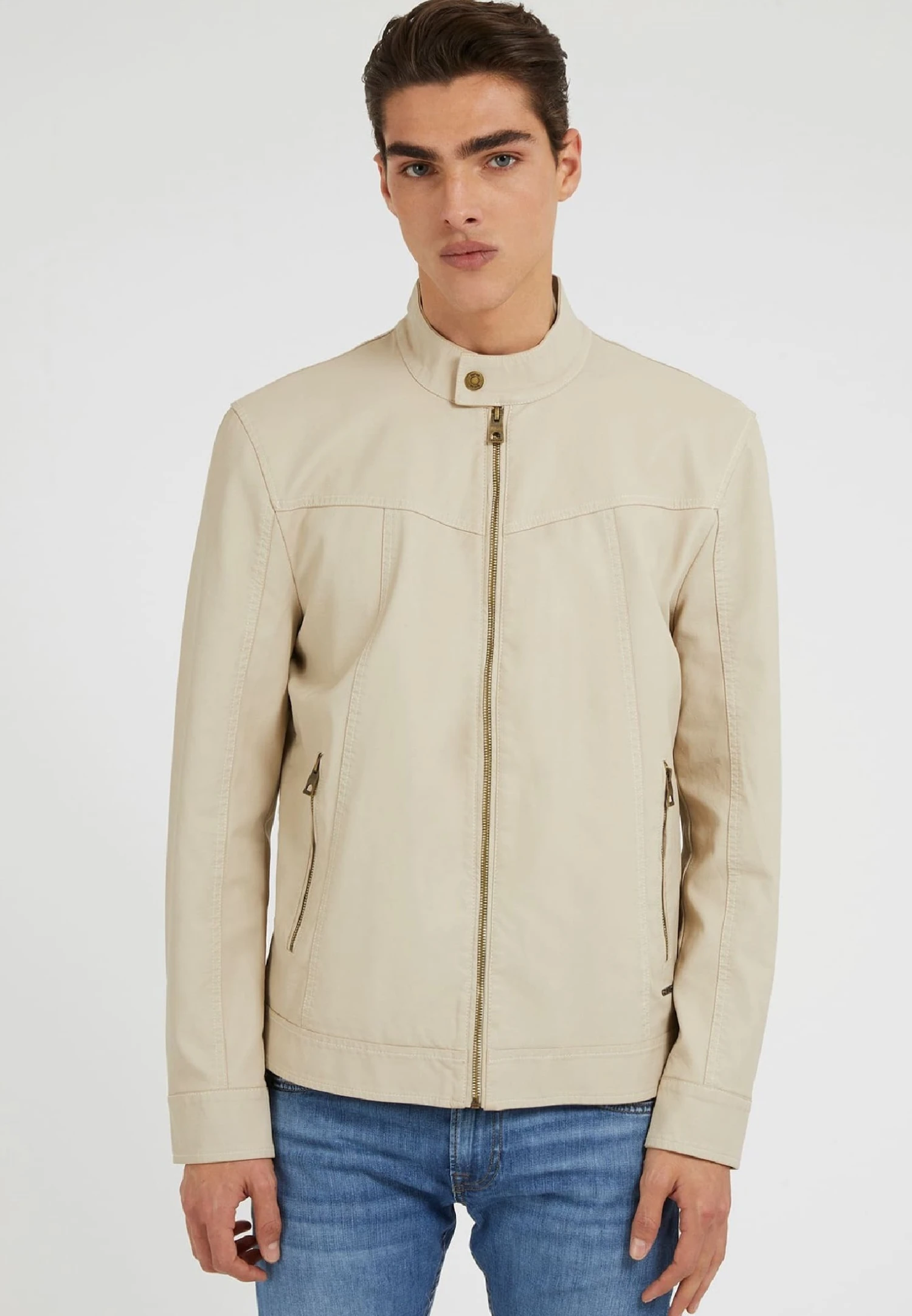 Guess Imitatieleren Jas - Beige