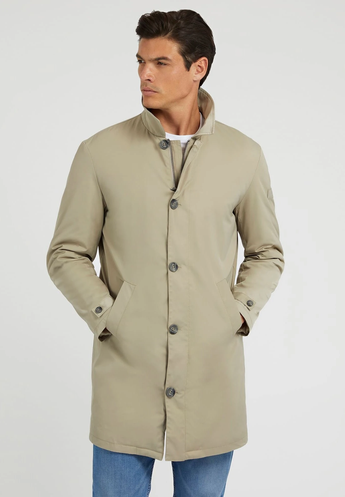 Guess Twill - Halflange Jas - Beige