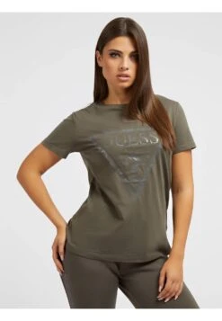 Guess Adele Ss Cn- T-Shirt Print - Braun