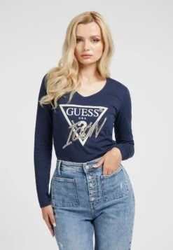 Guess Logo Triangolo Icon - Longsleeve - Blu
