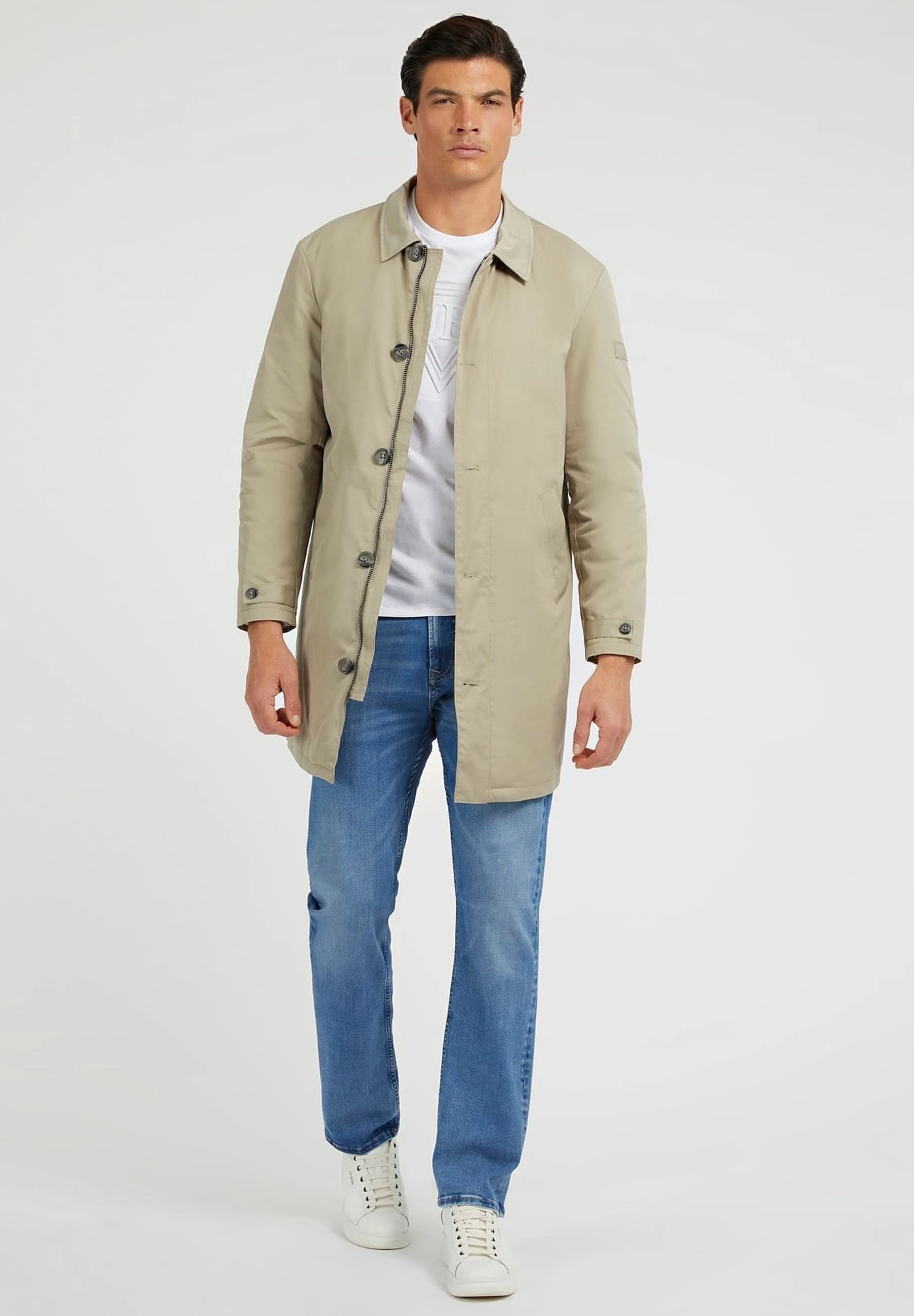 Guess Twill - Halflange Jas - Beige - Afbeelding 2