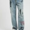 Guess Carpenter Mit Allover-Print - Straight Leg Jeans - Himmelblau