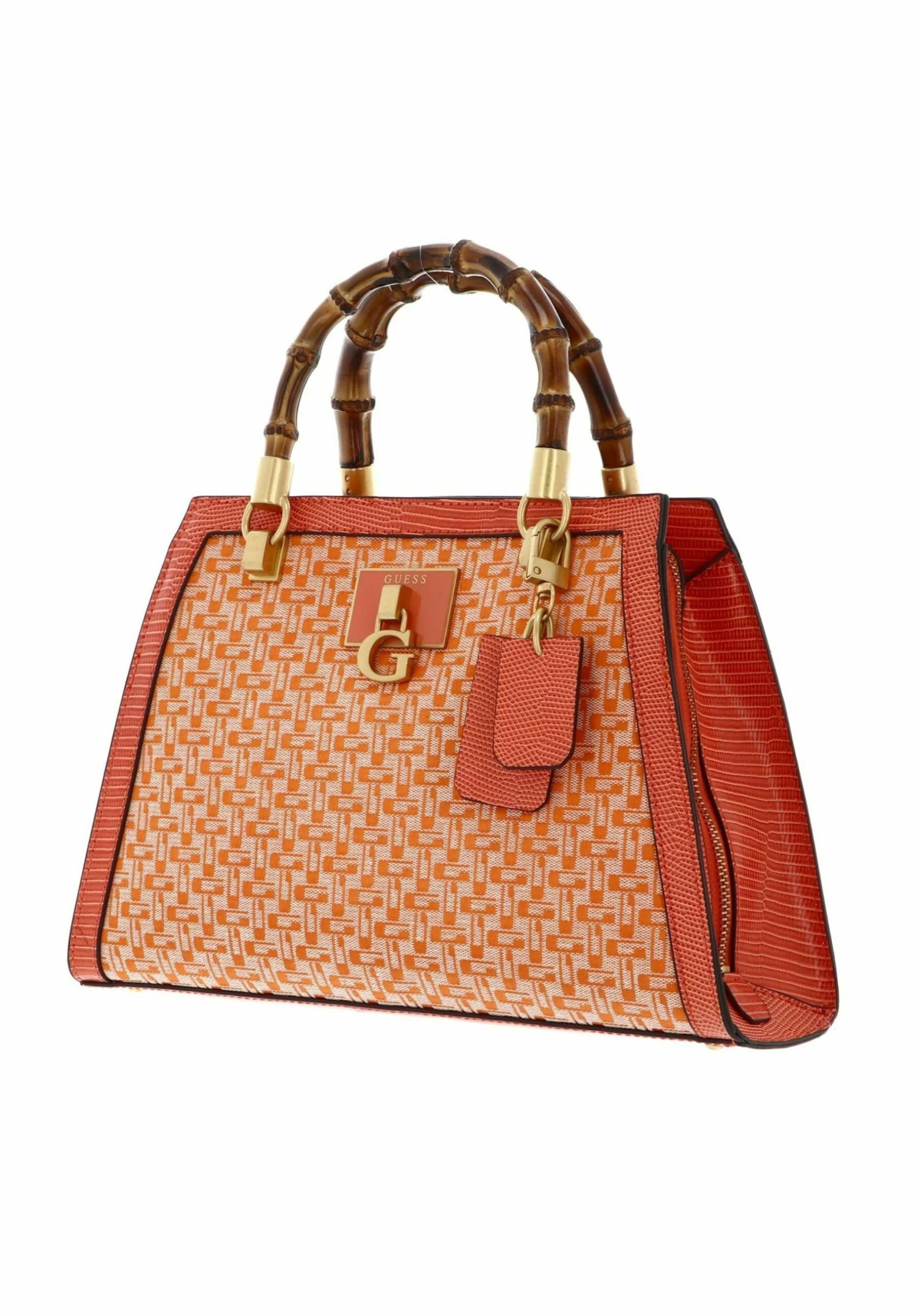 Guess Stephi Bamboo Satchel - Handtas - Orange Logo - Afbeelding 3