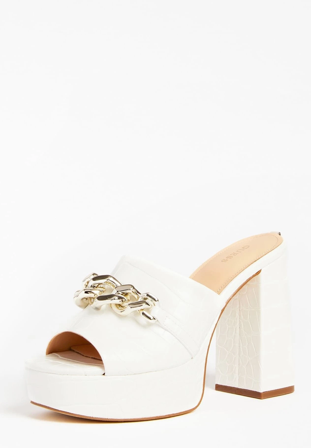 Guess Xanthe Kroko-Print - Muiltjes Met Hak - Weiß - Afbeelding 2