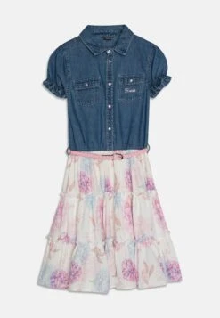 Guess Junior Mixed Dress - Jurk - Chambray Medium Blue