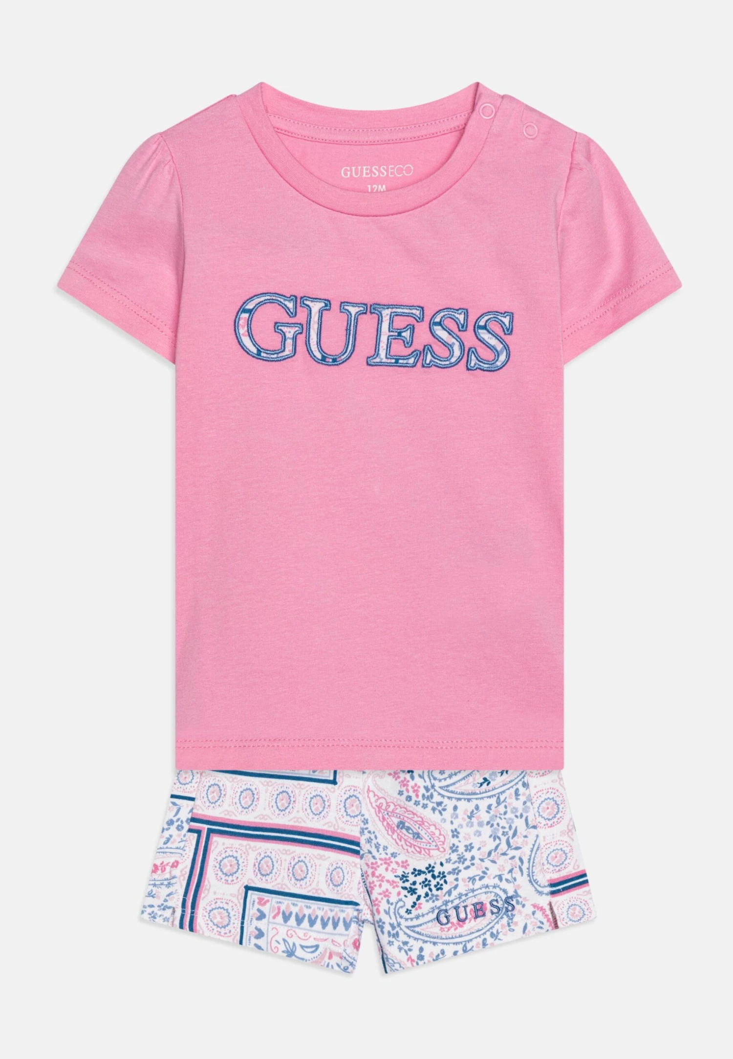 Guess Newborn Set - T-Shirt Print - Light Pink