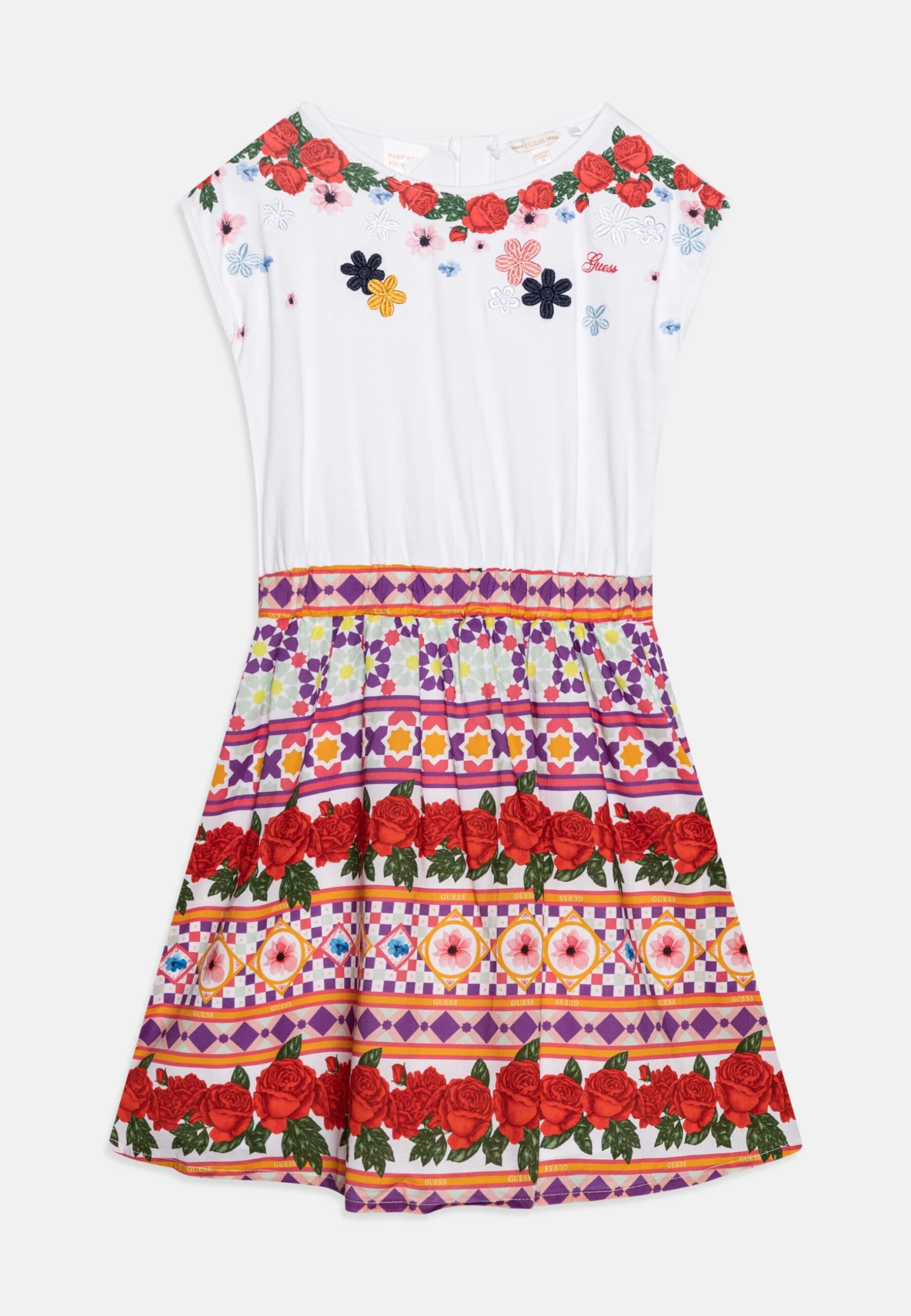 Guess Junior Mixed Dress - Jerseyjurk - Pure White
