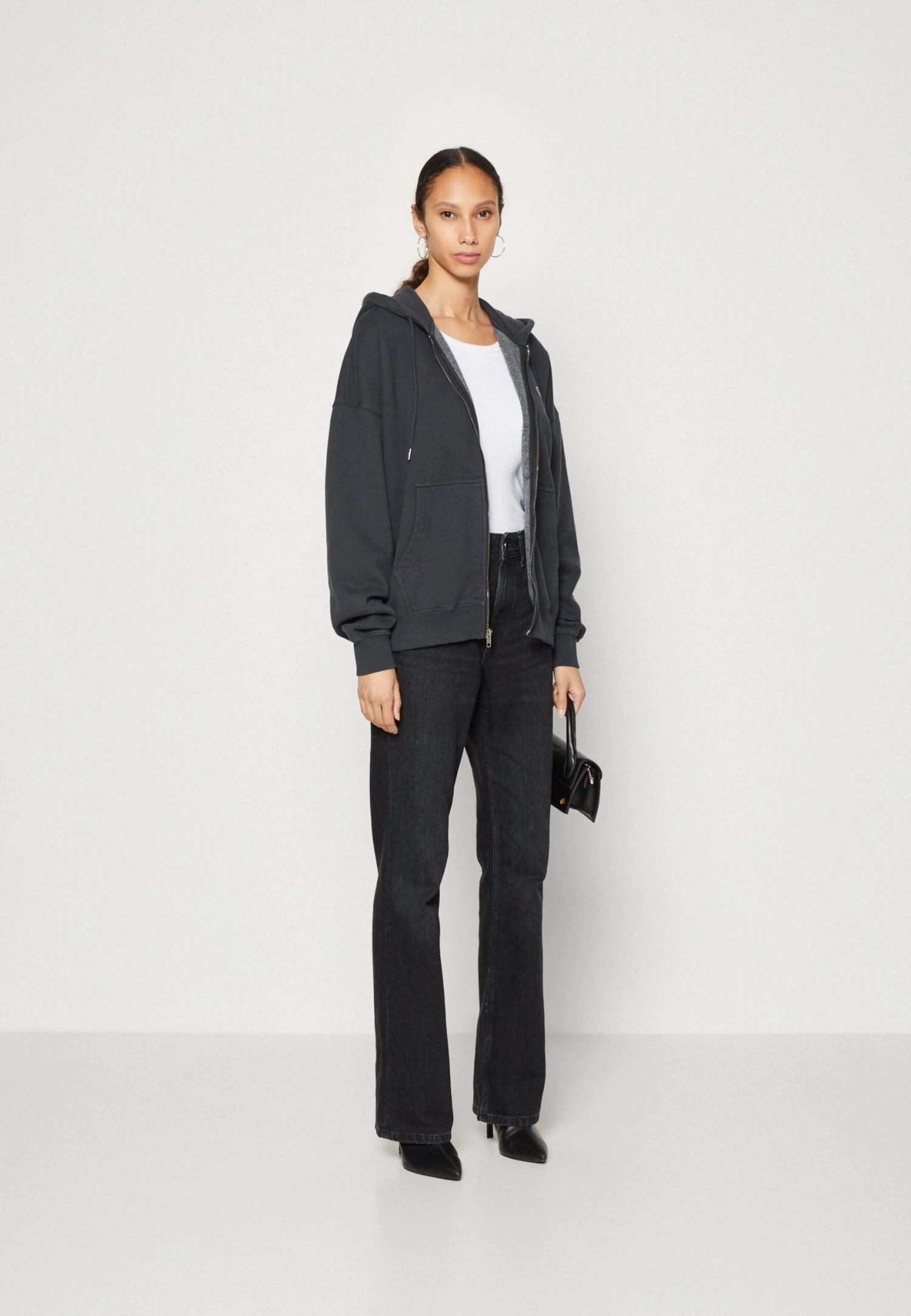 Go Washed Zip Up Hoodi - Sweater Met Rits - Jet Black/Multi - Afbeelding 2