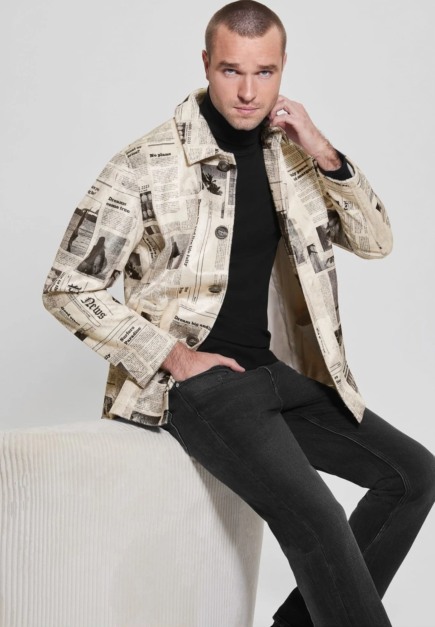 Guess Zeitungsprint - Jas - White - Afbeelding 5