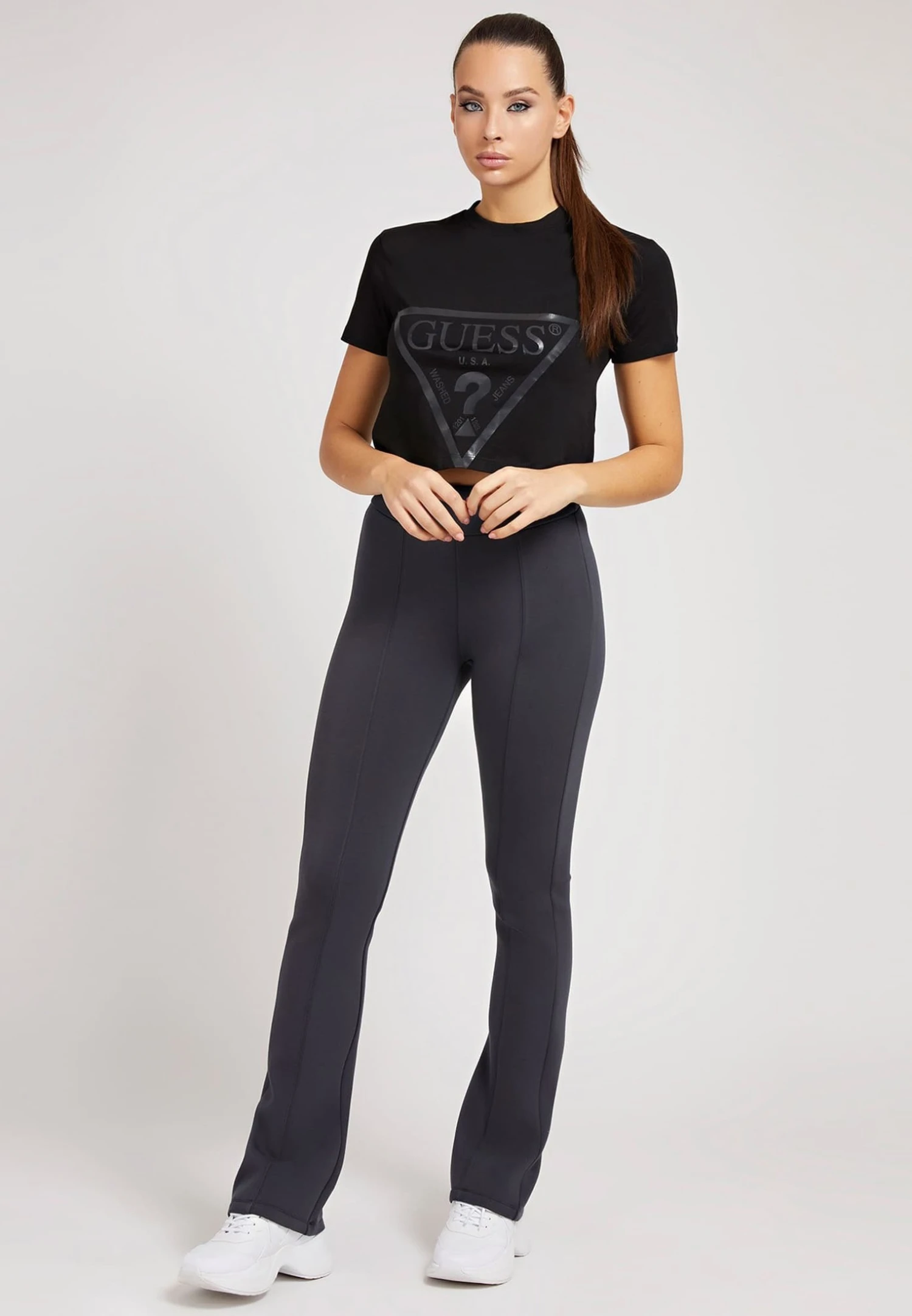 Guess Adele Crop - T-Shirt Print - Schwarz - Afbeelding 2