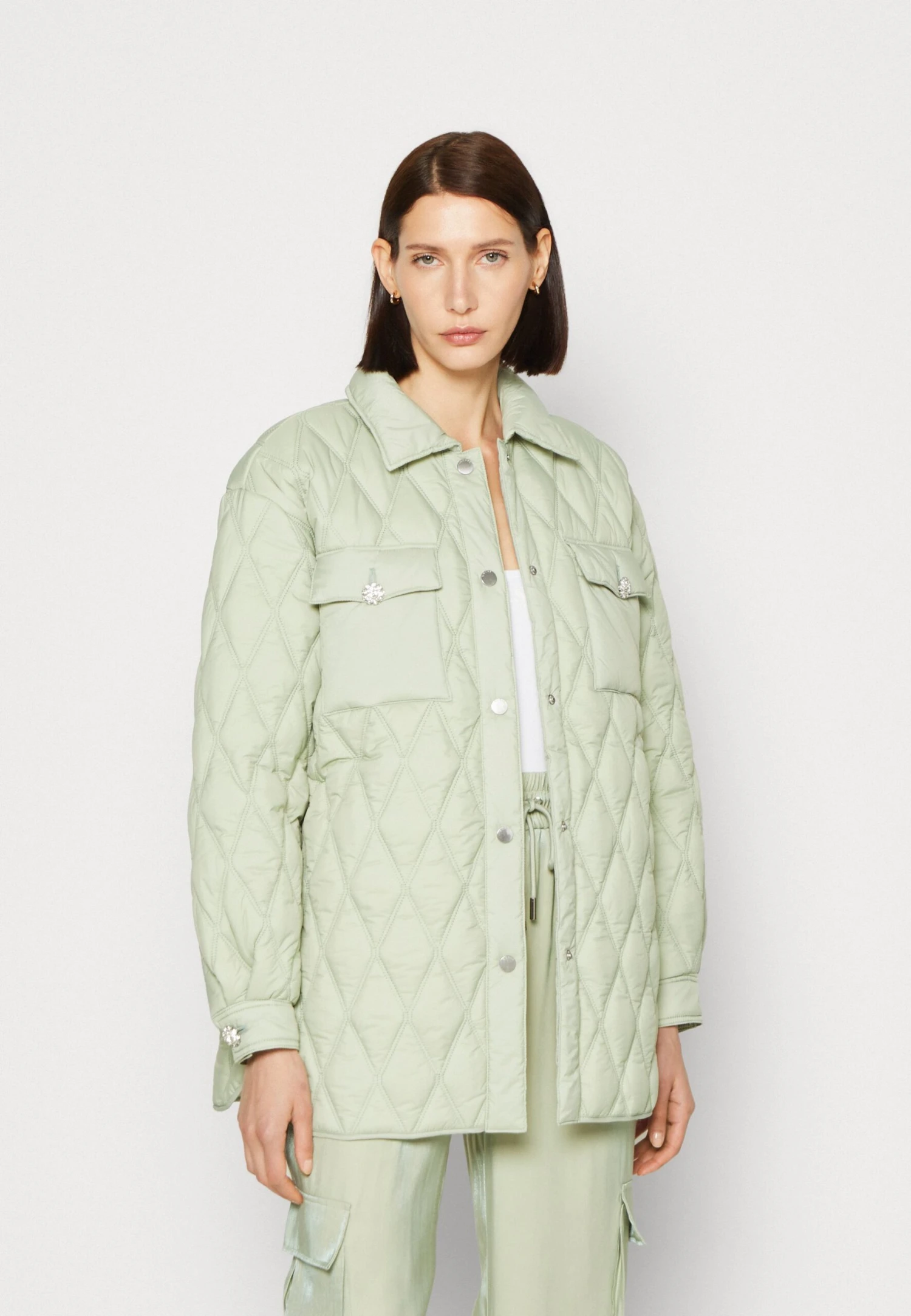 Guess Giorgia Quilted Shaket - Winterjas - Light Matcha Multi