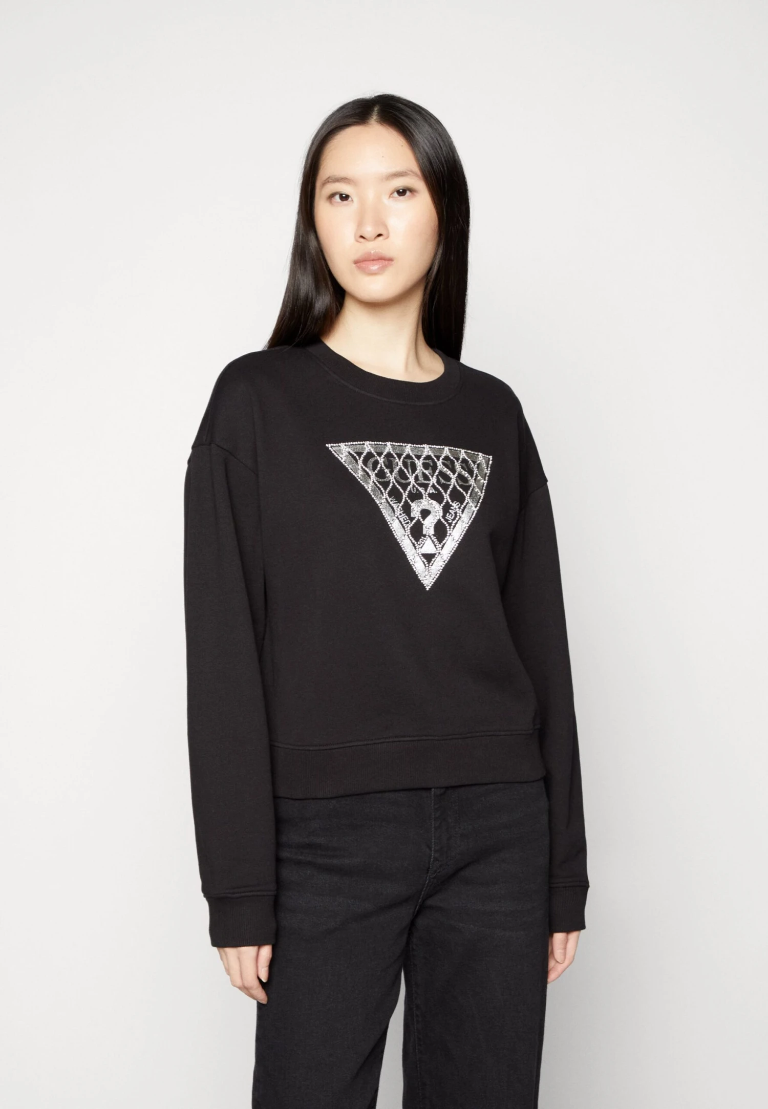 Guess Crystal Mesh- Sweater - Jet Black