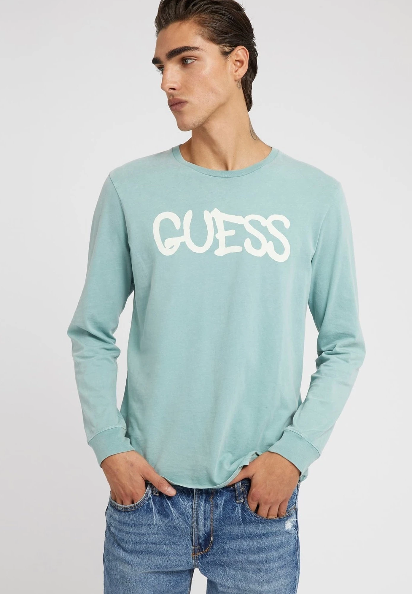 Guess Graffiti - Longsleeve - Blau