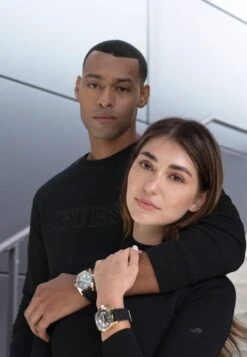 Guess Unisex Sport Date - Horloge - Black/Gold-Coloured