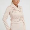 Guess Crop Biker Aus - Imitatieleren Jas - Puderrosa