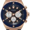 Guess Mens Sport Multifunction - Horloge - Blue/Rose Gold-Coloured