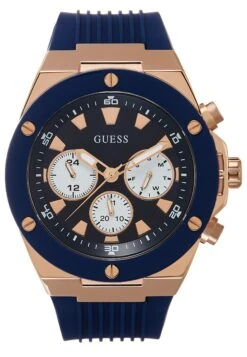 Guess Mens Sport Multifunction - Horloge - Blue/Rose Gold-Coloured