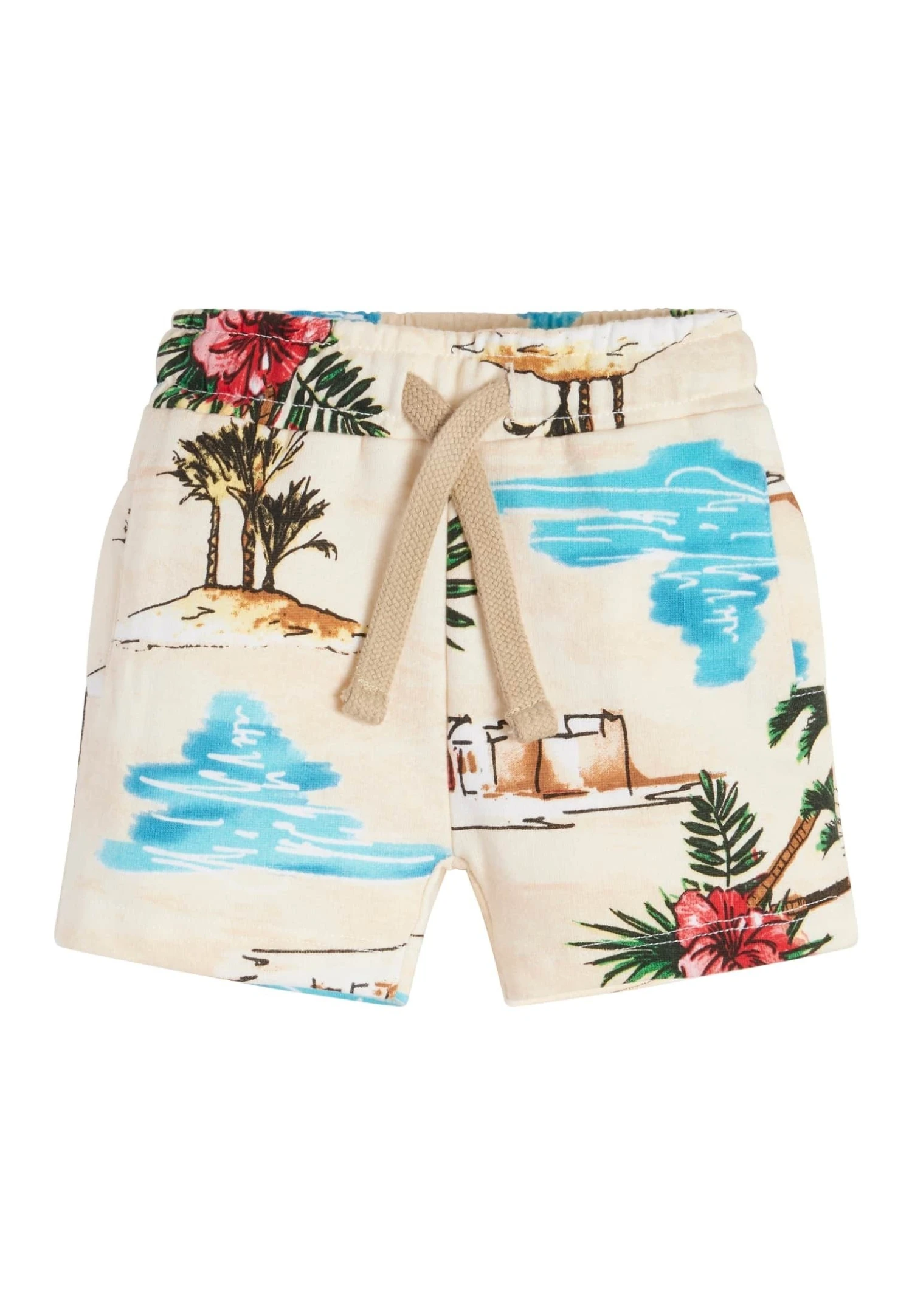 Guess Active Con Stampa All Over - Shorts - Beige Multi