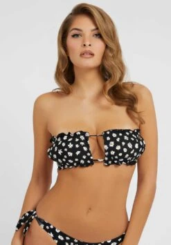 Guess Mit Blumenprint - Bikinitop - Schwarz