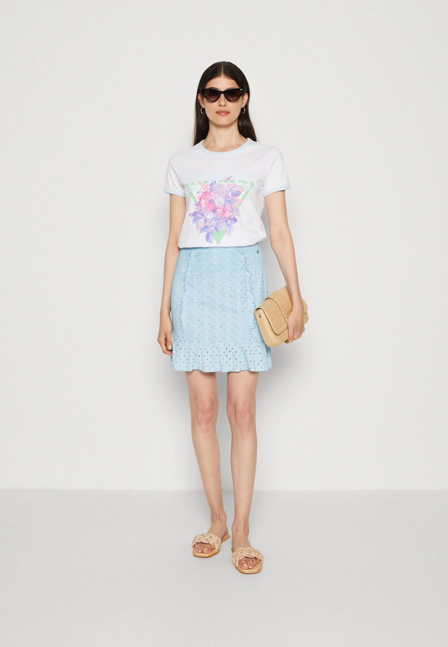 Guess Ruffle Aini Skirt - Kokerrok - Cold Whimsical Blue - Afbeelding 2