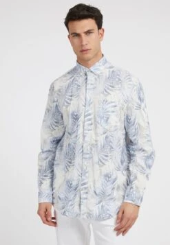 Guess Mit AlloverPrint - Overhemd - Blumenmuster Hell Blau