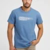 Guess Ss Cn Shaded Logo Tee - T-Shirt Print - Himmelblau