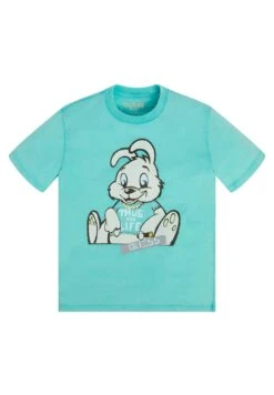 Guess Mit Graffiti Print - T-Shirt Print - Himmelblau