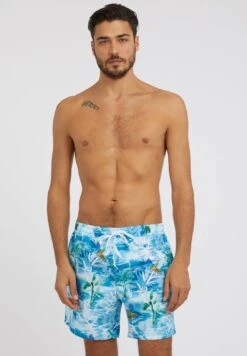 Guess Mit Allover-Print - Zwemshorts - Mehrfarbig/ Grundton Blau