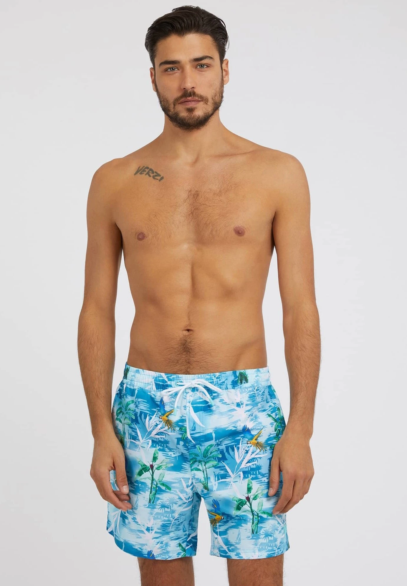 Guess Mit Allover-Print - Zwemshorts - Mehrfarbig/ Grundton Blau