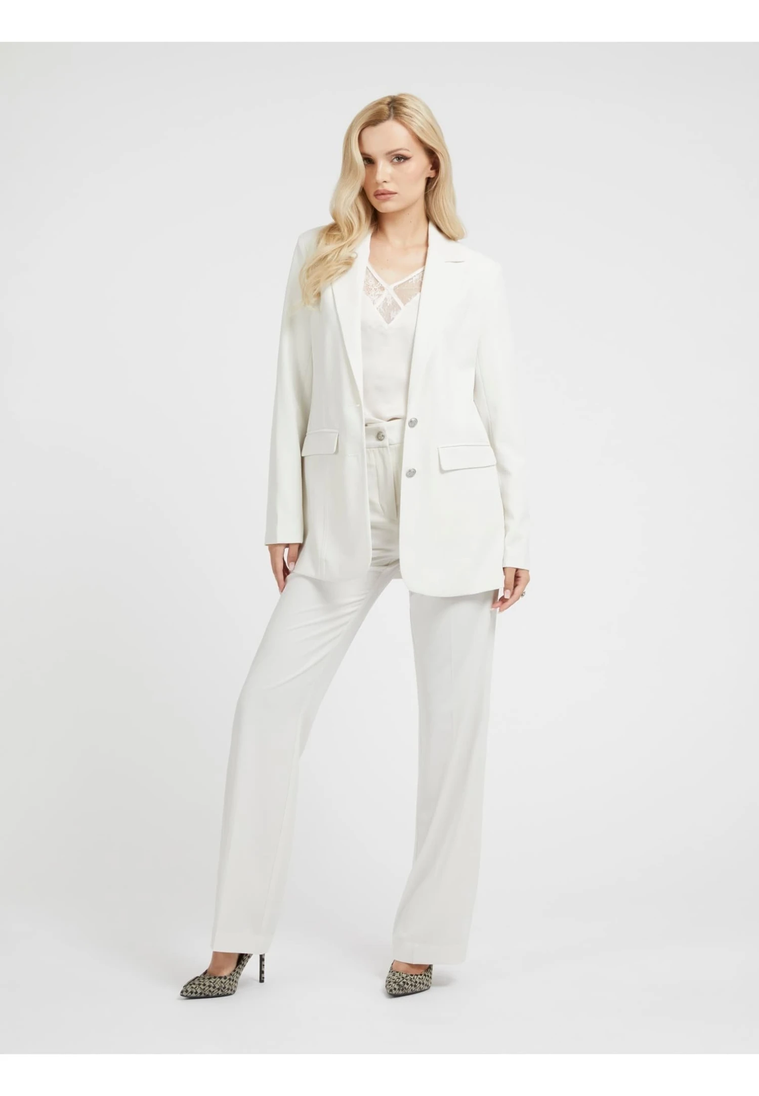 Guess Einreihiger - Halflange Jas - Weiß - Afbeelding 2