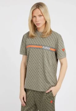 Guess Logo All Over - T-Shirt Print - Mehrfarbig Grün