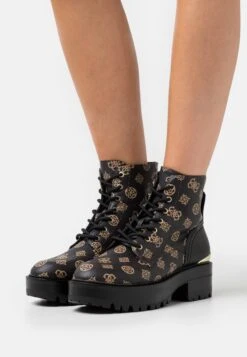 Guess Folowe - Enkellaarsjes Met Plateauzool - Brown Ocra