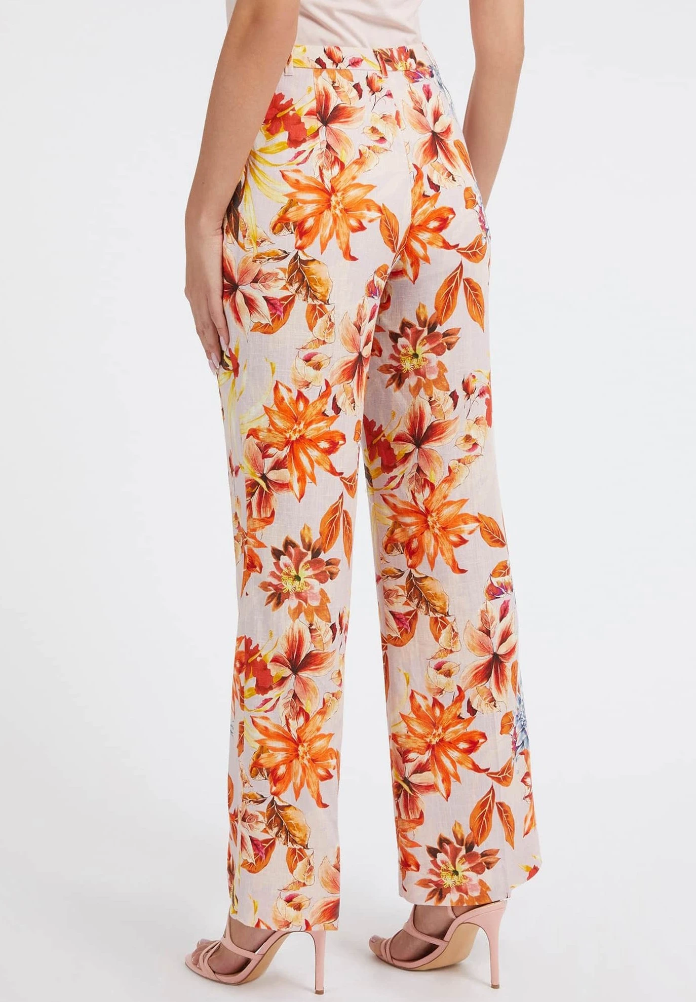 Guess Mit Weitem Bein - Broek - Orange/Mehrfarbig - Afbeelding 3