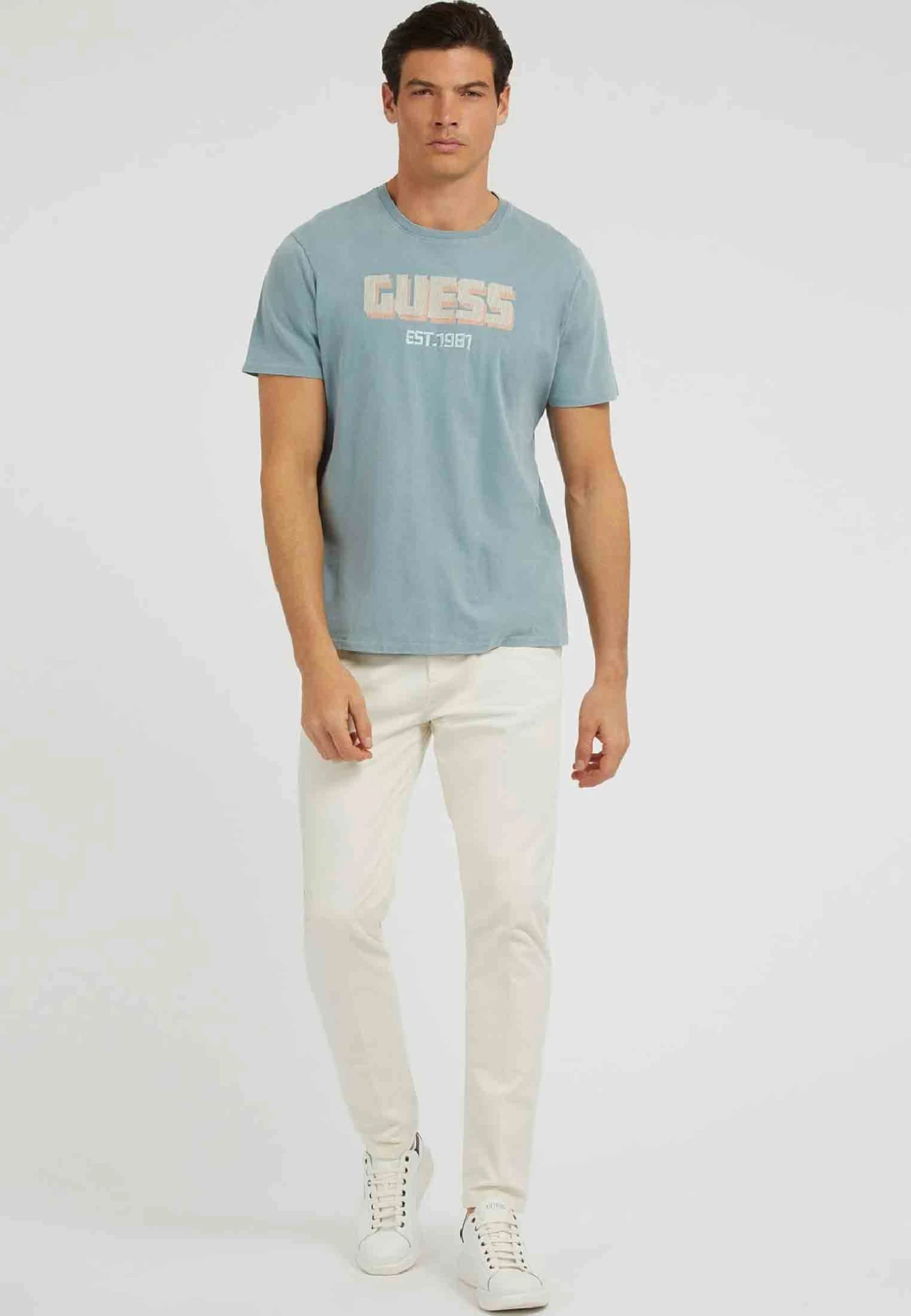 Guess Logostickerei - T-Shirt Print - Himmelblau - Afbeelding 2