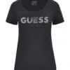 Guess Logo Frontale - T-Shirt Print - Nero