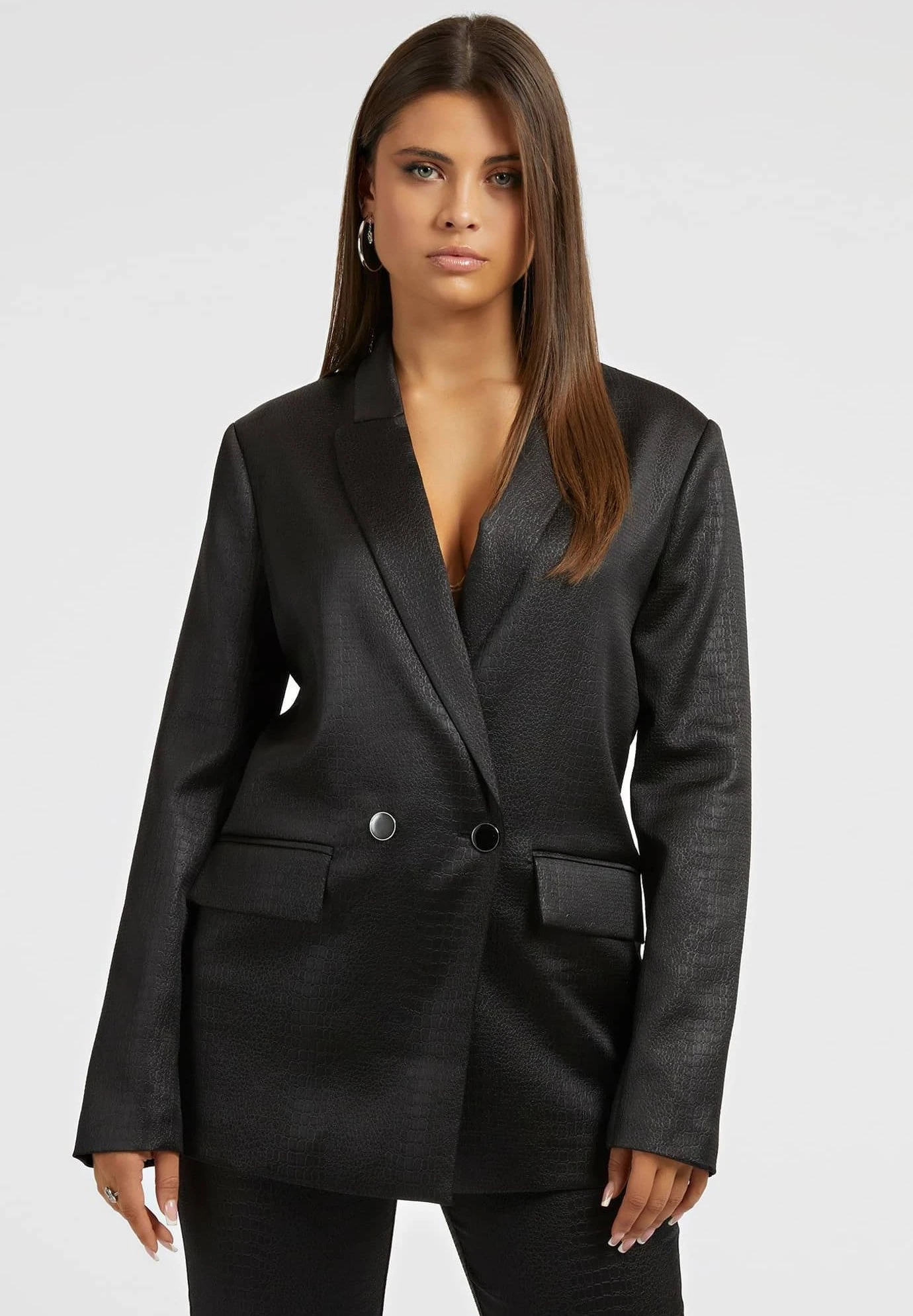 Guess Kroko - Halflange Jas - Schwarz