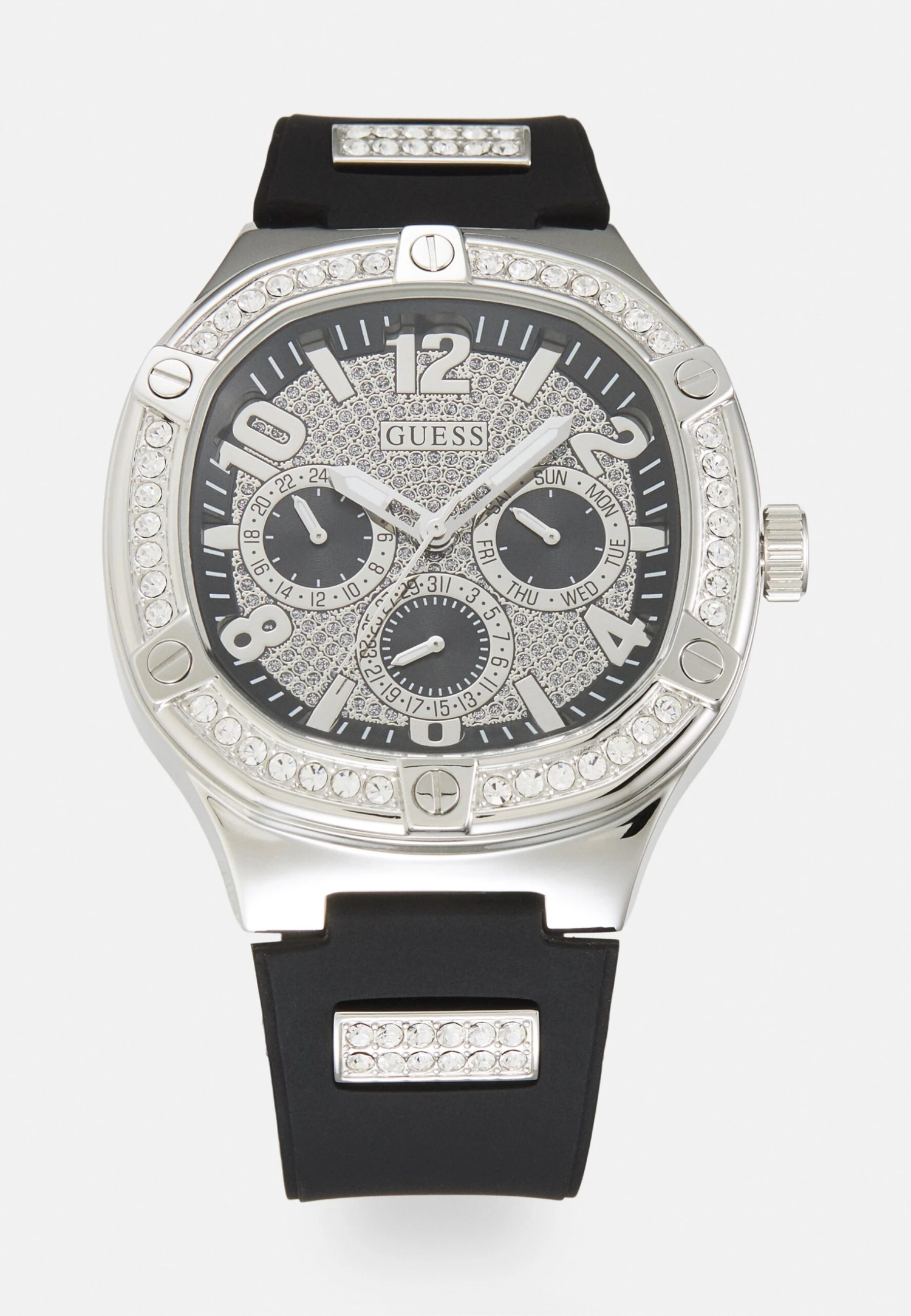 Guess Duke - Chronograaf - Black Glitz/Silver Tone