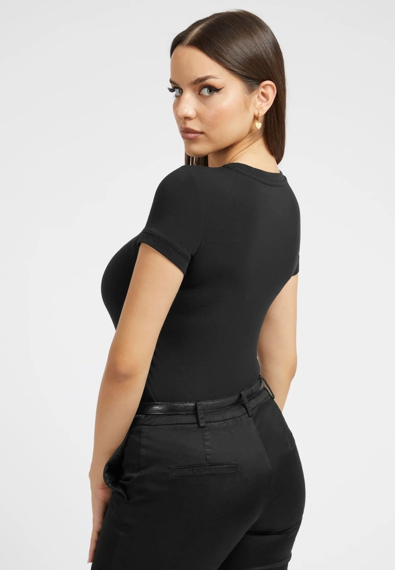 Guess Mit Frontlogo - T-Shirt Print - Schwarz - Afbeelding 3