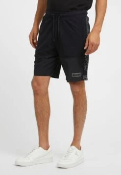 Guess Mit Seitlichem Logostreifen - Shorts - Schwarz