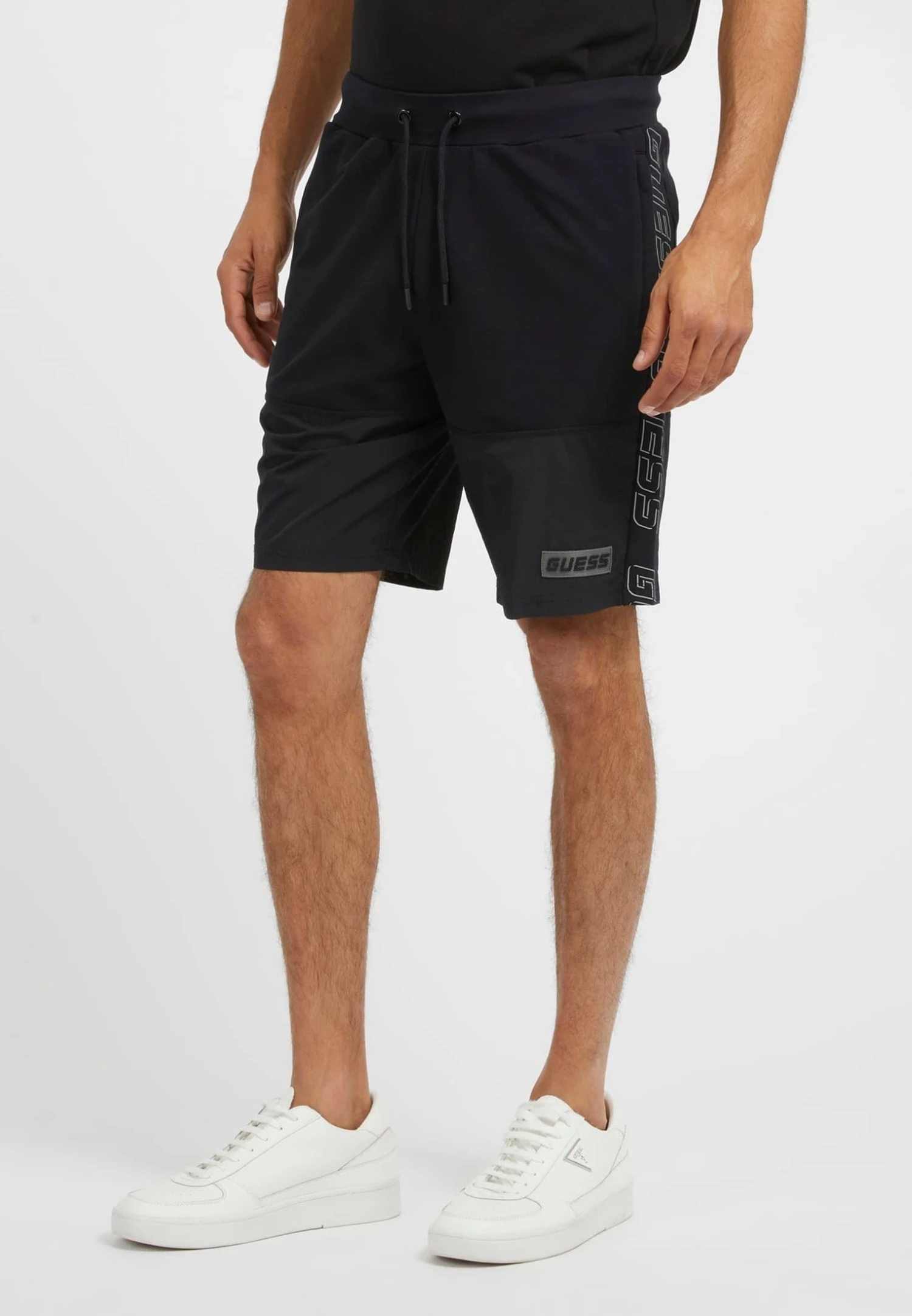 Guess Mit Seitlichem Logostreifen - Shorts - Schwarz