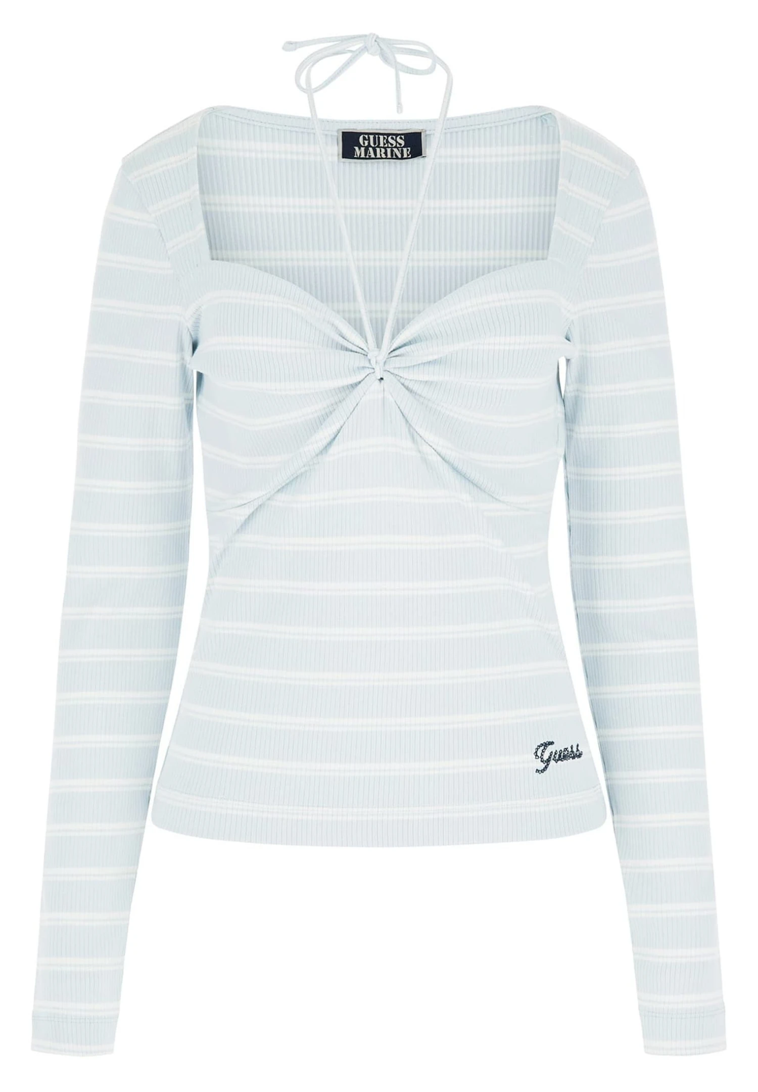 Guess Haut Rayé - Trui - Bleu Ciel - Afbeelding 4