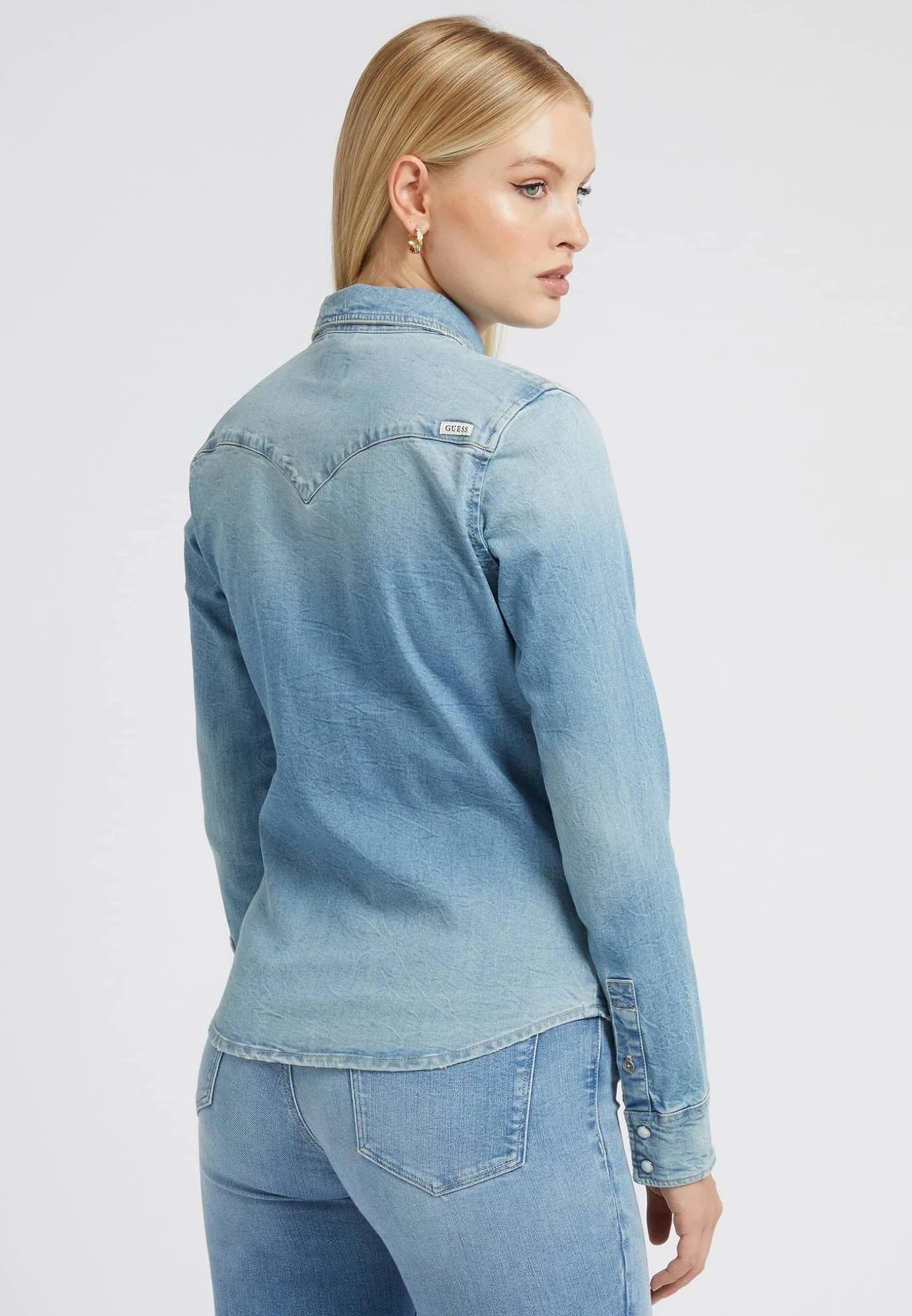 Guess Western-Style-Hemd - Overhemdblouse - Blau - Afbeelding 3