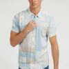 Guess Mit Patchwork-Print - Overhemd - Mehrfarbig/Grundton Blau