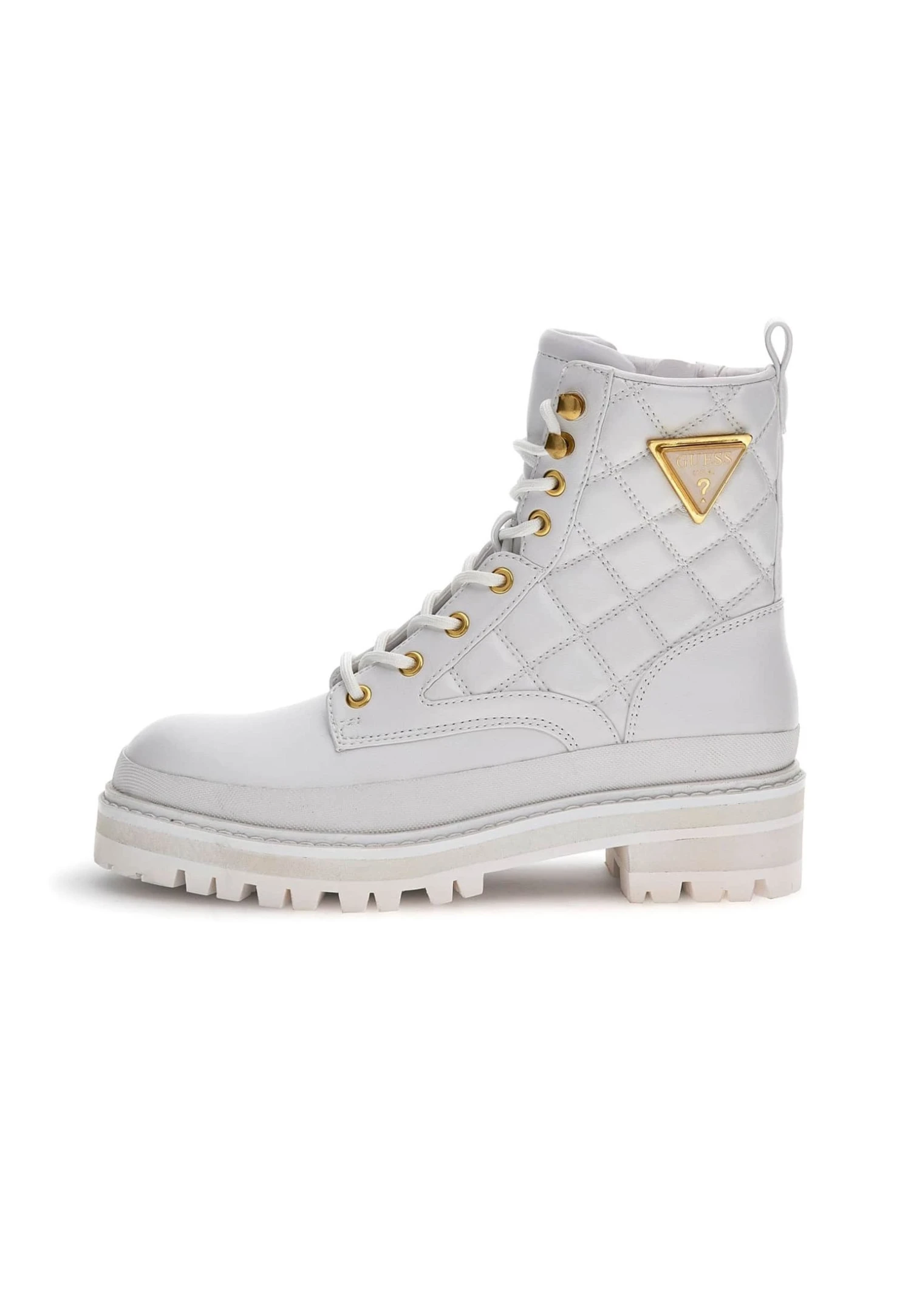 Guess Badae Steppung - Enkellaarsjes Met Plateauzool - Weiß