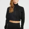 Guess Crop-Mit Seitlichem Logo - Sweater Met Rits - Schwarz