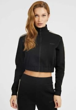 Guess Crop-Mit Seitlichem Logo - Sweater Met Rits - Schwarz