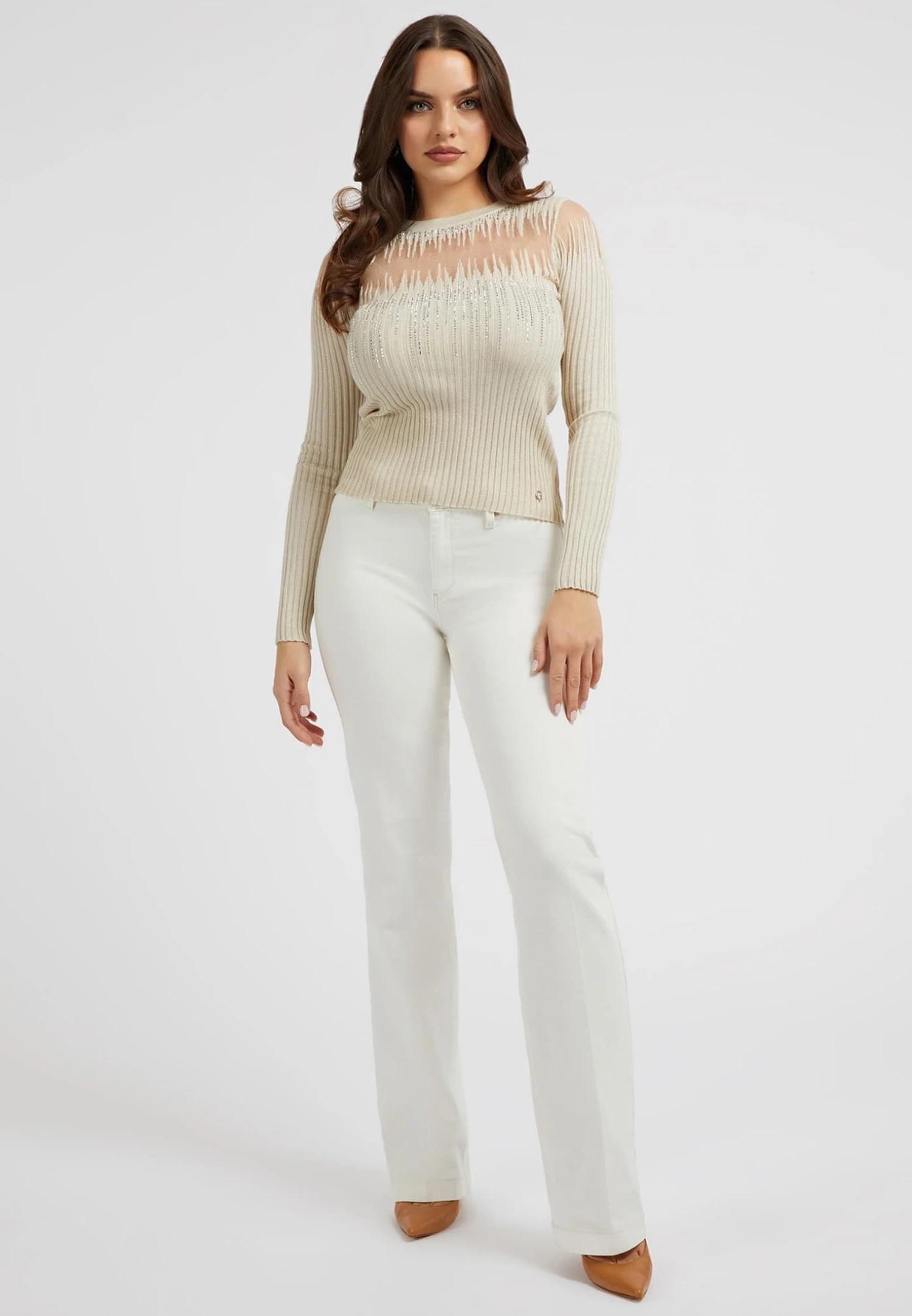 Guess Strass-Details - Trui - Mehrfarbig Braun - Afbeelding 2