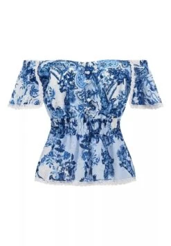 Guess Blouse - White Blue